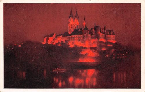 Meissen a. Elbe Albrechtsburg bei Nacht gl1954 300.316