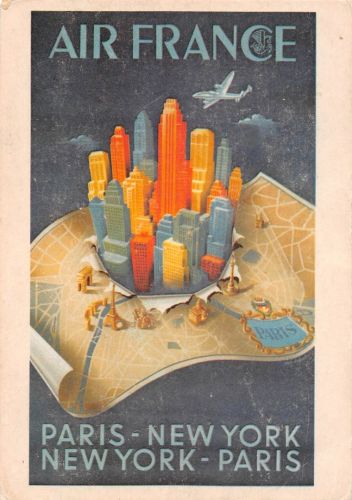Luftfahrt AIR FRANCE Paris-New York-Paris Alphonse Dehedin 1950 ngl 300.595
