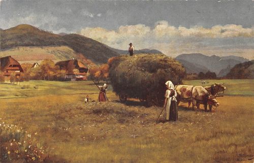 Künstler H. Hoffmann Heuernte im Schwarzwald ngl 300.665