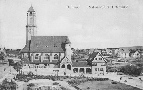 Darmstadt Pauluskirche mit Tintenviertel ngl 300.702