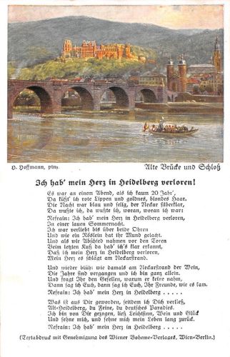 Heidelberg Panorama mit Gedicht Künstlerkarte ngl 300.729