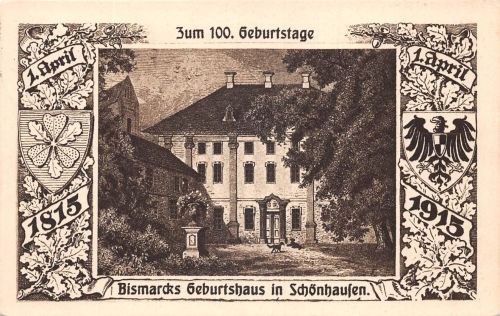 Schönhausen/Elbe Geburtshaus Bismarck 100. Geburtstag gl1915 300.789