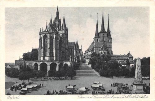 Erfurt Dom und Severikirche mit Markt gl1934 300.798