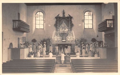 Nievern (Lahn) Kirche Innenansicht Fotokarte ngl 300.855