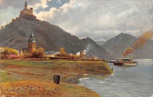 Braubach a.Rhein mit Marksburg Künstlerkarte feldpgl1918 300.860