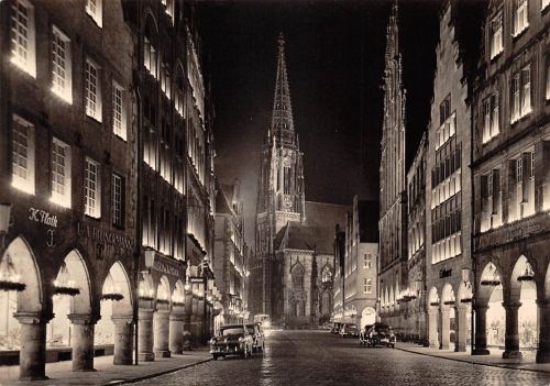 Münster (Westfalen) Prinzipalmarkt in Festbeleuchtung gl1968 301.072
