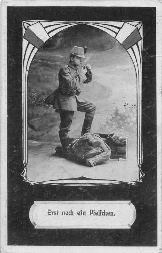 Motiv Militär Erst noch ein Pfeifchen, Humor feldpgl1917 301.199