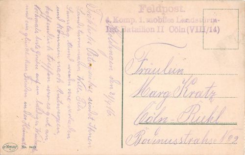 Motiv Militär I. WK Briefstempel feldpgl 301.214