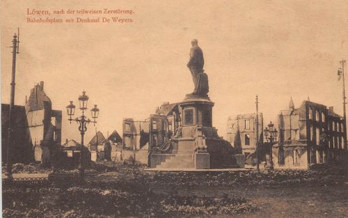 Belgien Löwen Bahnhofsplatz Zerstörte Gebäude ngl 301.302