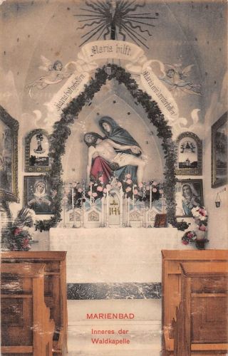 Sudetenland Marienbad Inneres der Waldkapelle ngl 301.310