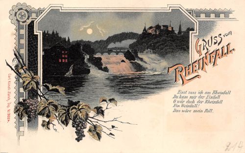 Schweiz Schaffhausen Rheinfall Litho ngl 301.322