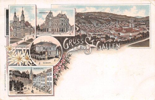 Schweiz St. Gallen Litho Mehrbild ngl 301.329