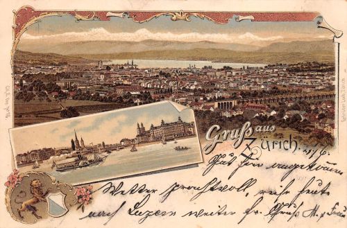 Schweiz Zürich Litho Mehrbild gl1897 301.335
