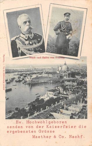 Italien Venedig Stadt und Hafen Kaiserfeier Werbezudruck gl1898 301.344
