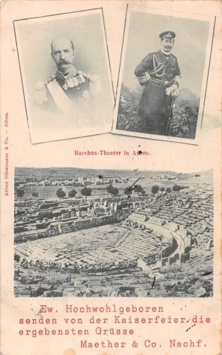 Griechenland Athen Baccus-Theater Kaiserfeier Werbezudruck gl1898 301.345