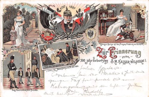 Motiv Adel 100. Geburtstag Kaiser Wilhelm I. Litho gl1897 301.355