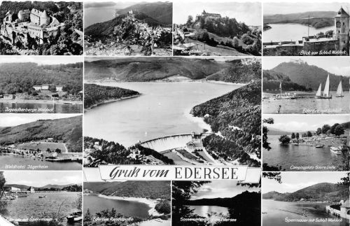 Edersee Talsperre Mehrbildkarte gl1963 301.577