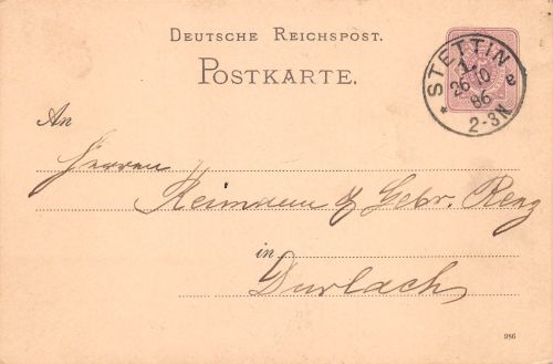 Pommern Stettin Ganzsache 1886 gl1886 301.737