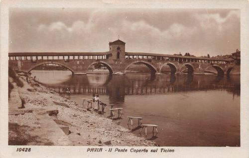 Italien Pavia Il Ponte Coperte sul Ticino Fotokarte ngl 301.742