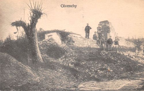 Militär I. WK Givenchy Zerstörtes Gebäude feldpgl1916 301.772
