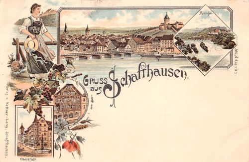 Schweiz Schaffhausen Litho Mehrbildkarte ngl 301.825