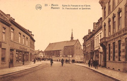 Belgien Menin Eglise St. Francois et rue d`Ypres ngl 302.290