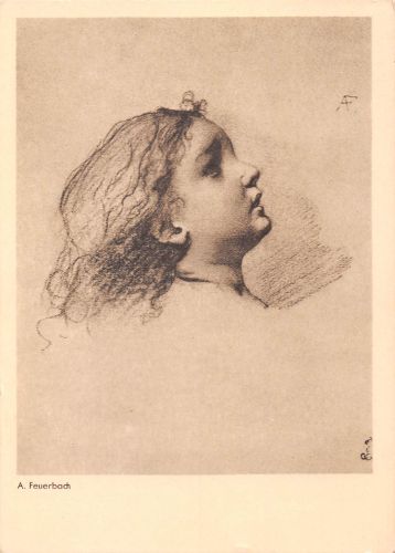 Künstler/Maler A. Feuerbach Kinderköpfchen ngl 302.316