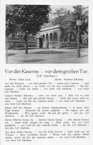 Lieder Lili Marleen Vor der Kaserne… ngl 302.320