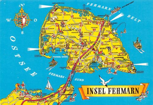 Insel Fehmarn Landkarten-AK ngl 304.413