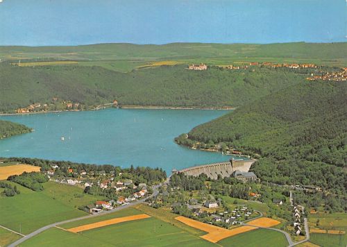 Edersee mit Sperrmauer u.Schloss Waldeck ngl 304.553