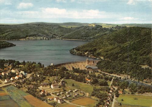 Edertal Edersee mit Sperrmauer gl1976 304.555