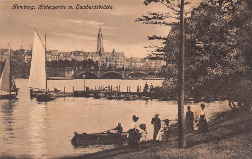 Hamburg Alsterpartie mit Lombardsbrücke ngl 304.856