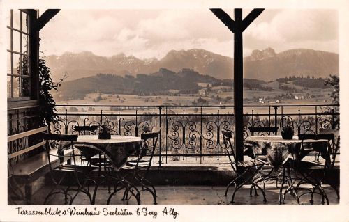 Seeg Terrassenblick vom Weinhaus Seeleuten bei Seeg im Allgäu bahnpgl1938 304.950