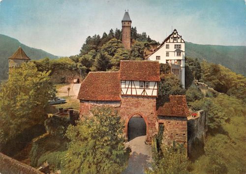 Hirschhorn (Neckar) Blick in den Burghof gl1974 305.076