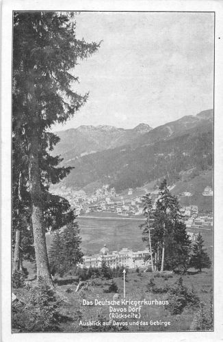 Schweiz Davos Dorf Blick auf Davos, Deutsches Kriegerkurhaus ngl 305.147