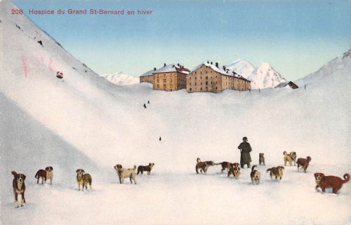 Schweiz Hospice du Grand St. Bernard en hiver ngl 305.157