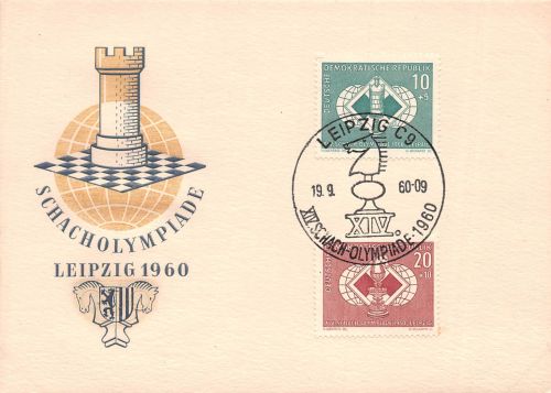 Leipzig Sonderkarte Schacholympiade 1960 mitSonderstempel ngl 305.205
