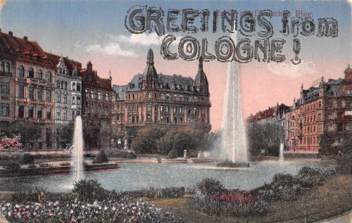 Köln Deutscher Ring mit Glitzer Greetings from Cologne ! ngl 305.214