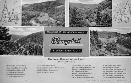 Rengsdorf Mehrbildkarte mit Westerwald-Marschlied ngl 305.305