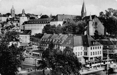 Siegen Siegbrücke Unteres Schloß und Martinikirche gl 305.368