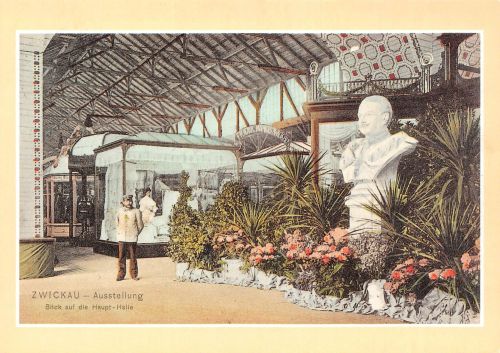 Zwickau Ausstellung 1906 Blick in die Haupthalle Reproduktion!!! ngl 305.529