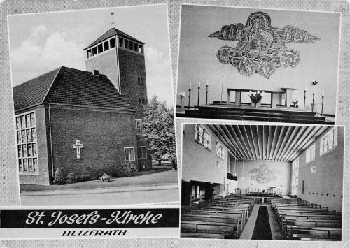 Hetzerath St. Josefs-Kirche, Rückseitig mit Zudruck Mehrbildkarte ngl 305.571