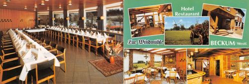 Beckum i. W. Hotel Restaurant "Zur Windmühle" Doppelkarte ngl 305.576
