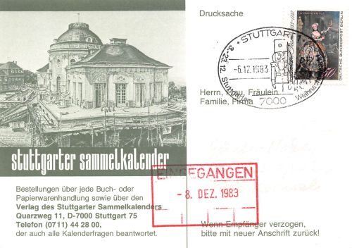 Stuttgart-Heumaden Stuttgarter Sammelkalender gl1983 305.688