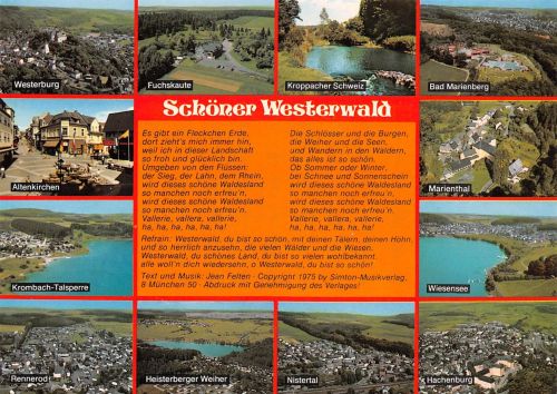 Westerwald Mehrbildkarte Westerwaldlied ngl 305.765