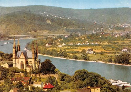 Remagen a.Rh. Apollinariskirche mit Blick auf Unkel ngl 305.880