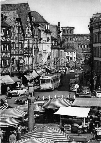 Trier Hauptmarkt und Porta Nigra gl1964 305.895