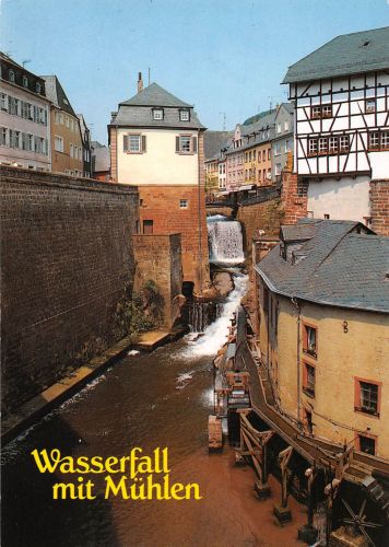 Saarburg an der Saar Wasserfall mit Mühlen gl1998 305.903