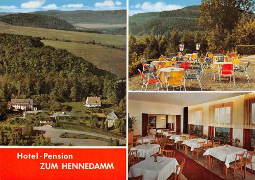 Meschede Hotel-Pension Zum Hennedamm Mehrbildkarte ngl 305.941
