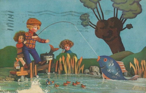 Angeln: Großer Fisch beißt an glca.1920 136.701